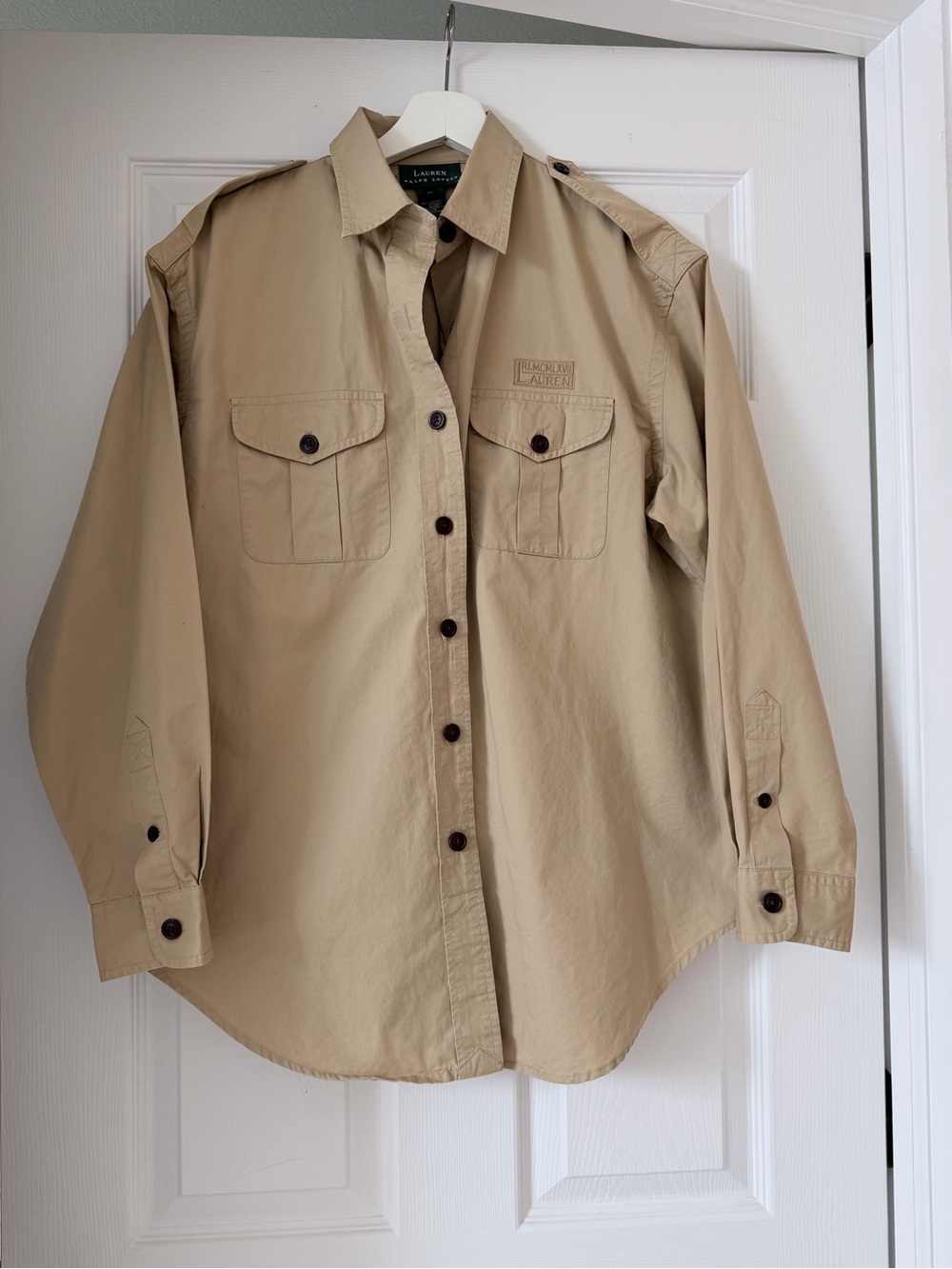 Vintage Lauren Ralph Lauren Military Style Men’s Button Down Shirt Size Medium